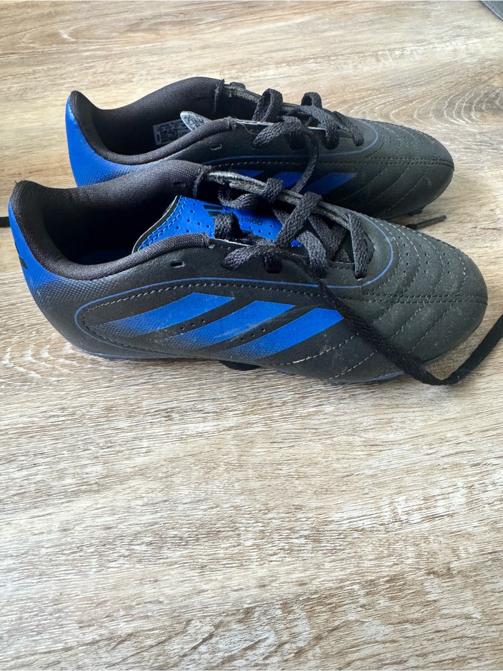 adidas Kids Black and Blue Soccer Sneakers